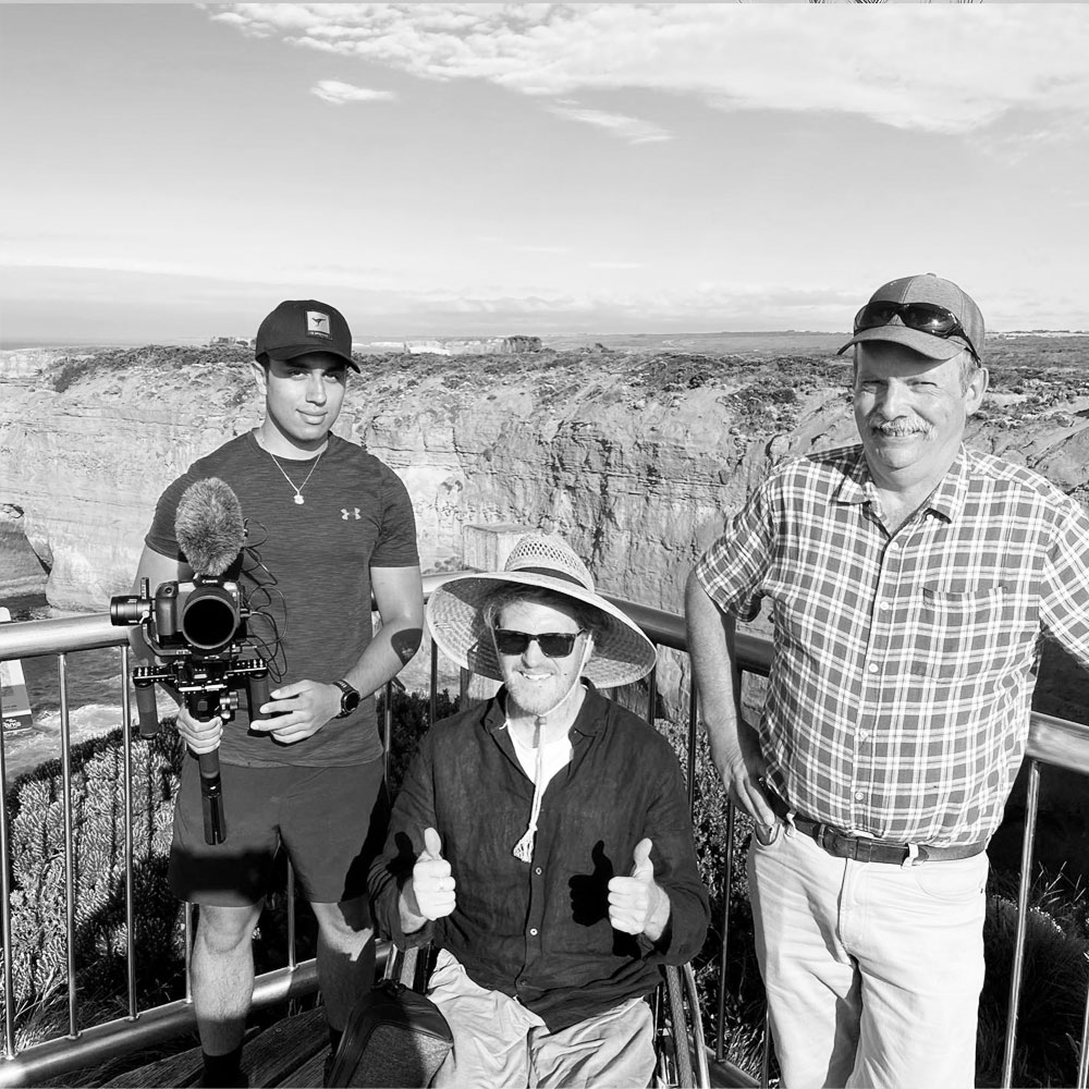 black and white photo camera operator, Ryan and John Kenwright from Parks Victoria